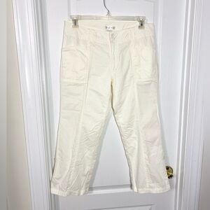 Y2K WHBM Cropped Pants HONG KONG MADE Vintage Cream 12 White House Black Market
